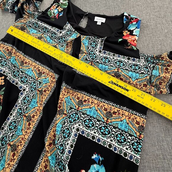 Avenue Shift Dress  Cold Shoulder Plus18 Floral Stretchy - Picture 8 of 12